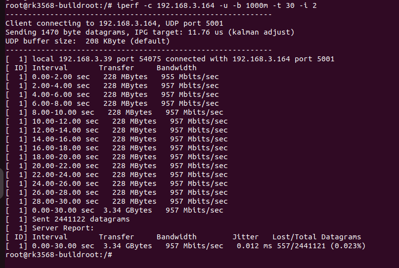 图3：UCP丢包率测试结果-ARM端